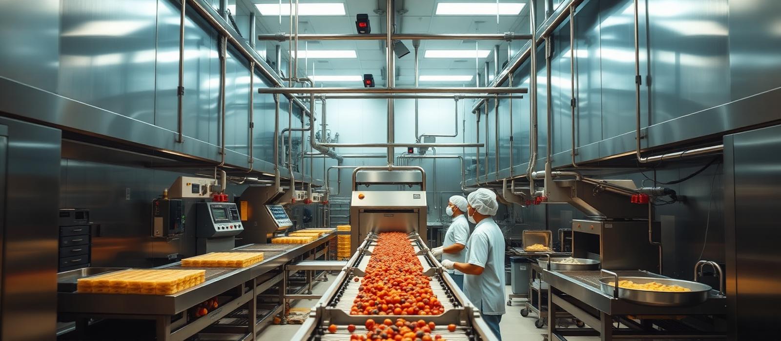 Interior de una planta de fabricación de alimentos